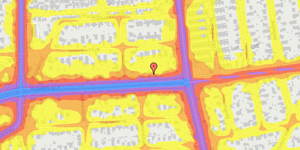 Trafikstøjkort på Vejlands Allé 108, 2300 København S