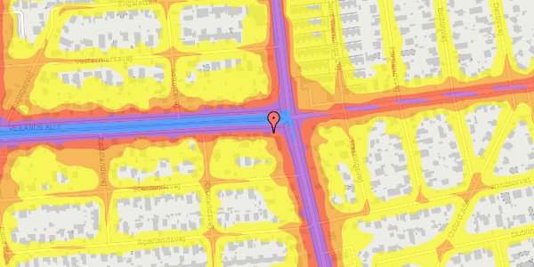 Trafikstøjkort på Vejlands Allé 109, 2300 København S