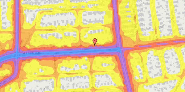 Trafikstøjkort på Vejlands Allé 110, 2300 København S