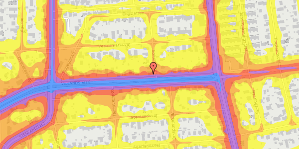 Trafikstøjkort på Vejlands Allé 114, 2300 København S