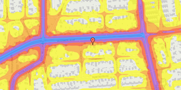 Trafikstøjkort på Vejlands Allé 135, 2300 København S