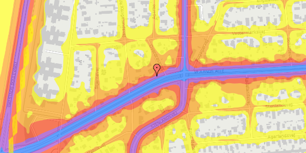 Trafikstøjkort på Vejlands Allé 142, 2300 København S