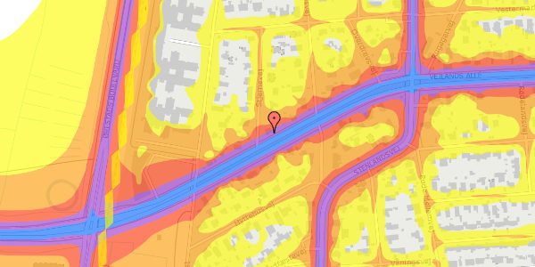Trafikstøjkort på Vejlands Allé 148, 2300 København S