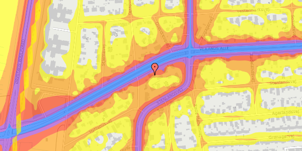 Trafikstøjkort på Vejlands Allé 155, 2300 København S