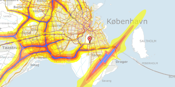 Trafikstøjkort på Vejlands Allé 200, 2300 København S