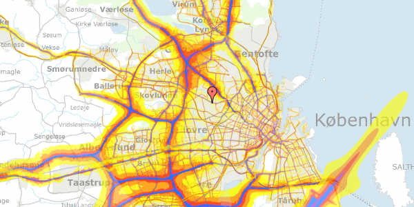 Trafikstøjkort på Veksøvej 26, 2700 Brønshøj