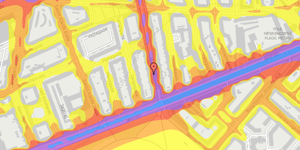 Trafikstøjkort på Vennemindevej 5, kl. tv, 2100 København Ø