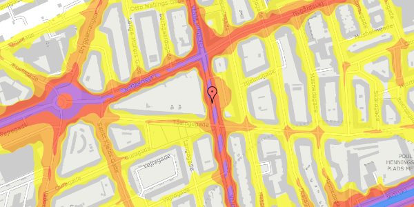 Trafikstøjkort på Vennemindevej 25, 4. th, 2100 København Ø