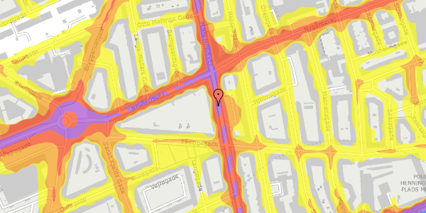 Trafikstøjkort på Vennemindevej 29, 1. th, 2100 København Ø