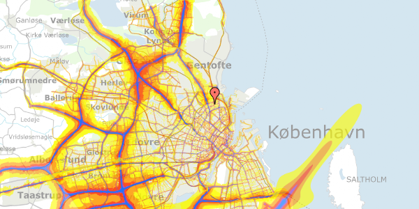 Trafikstøjkort på Venøgade 3, st. th, 2100 København Ø