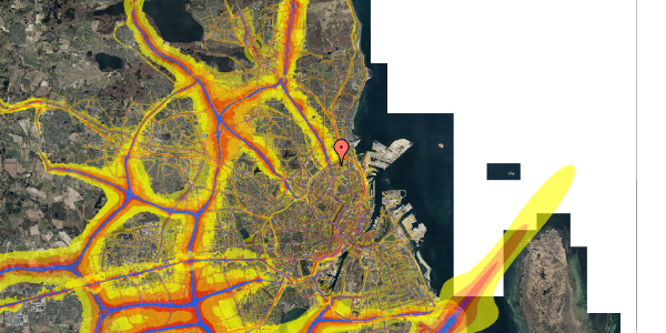 Trafikstøjkort på Venøgade 3, 3. tv, 2100 København Ø