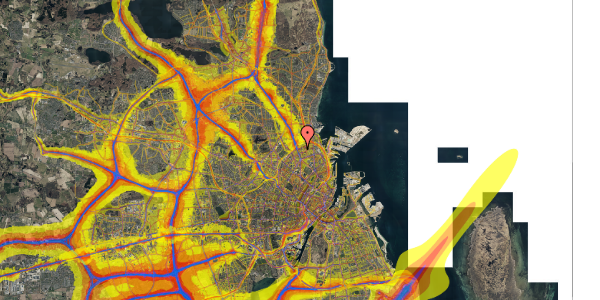 Trafikstøjkort på Venøgade 9, 4. tv, 2100 København Ø