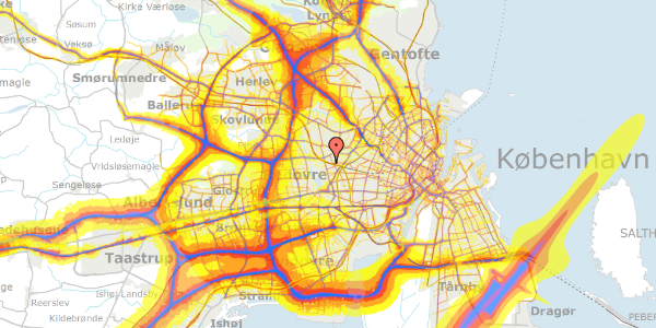 Trafikstøjkort på Veras Allé 11, 2720 Vanløse