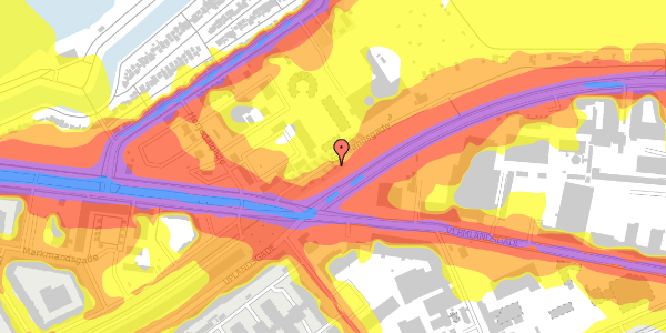 Trafikstøjkort på Vermlandsgade 33N, 2300 København S