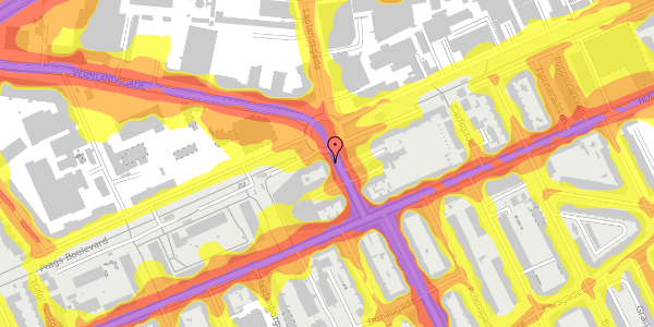 Trafikstøjkort på Vermlandsgade 70, st. th, 2300 København S