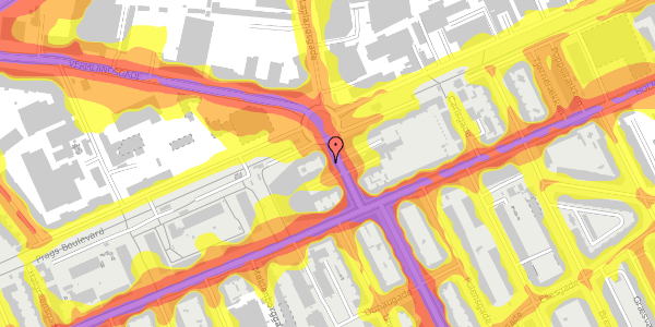 Trafikstøjkort på Vermlandsgade 72, kl. th, 2300 København S