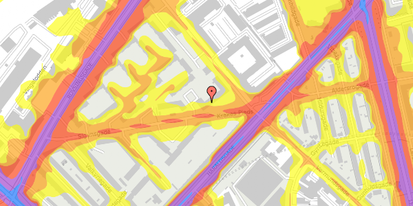 Trafikstøjkort på Vermundsgade 25F, st. 2, 2100 København Ø