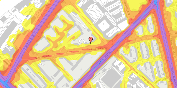 Trafikstøjkort på Vermundsgade 25F, st. 4, 2100 København Ø