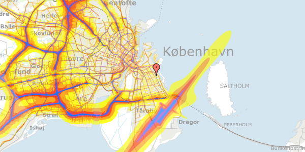 Trafikstøjkort på Veronavej 21, 2300 København S