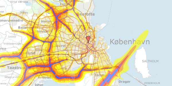 Trafikstøjkort på Wesselsgade 9, 2. tv, 2200 København N