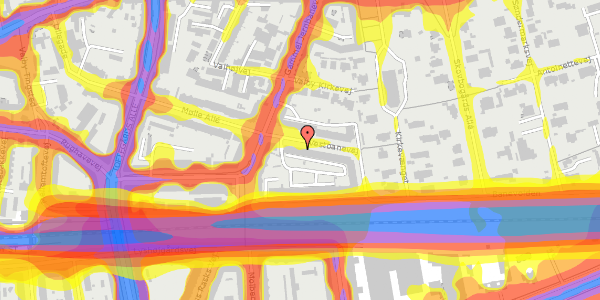 Trafikstøjkort på Vestbanevej 8, st. th, 2500 Valby