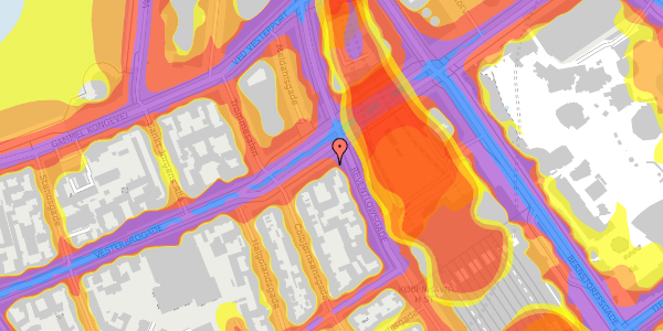 Trafikstøjkort på Vesterbrogade 9A, 1620 København V