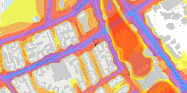 Trafikstøjkort på Vesterbrogade 11A, st. 1, 1620 København V