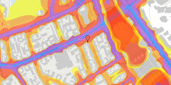 Trafikstøjkort på Vesterbrogade 11B, st. 1, 1620 København V