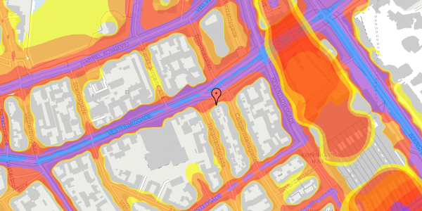 Trafikstøjkort på Vesterbrogade 11C, st. 2, 1620 København V