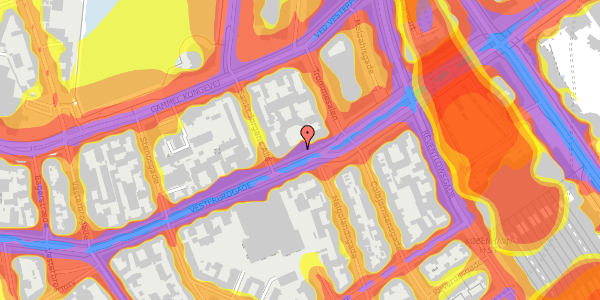 Trafikstøjkort på Vesterbrogade 12, 1. , 1620 København V