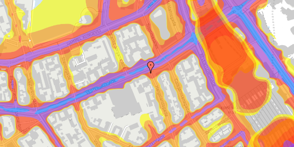 Trafikstøjkort på Vesterbrogade 13, 4. , 1620 København V