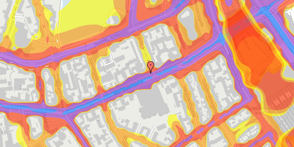 Trafikstøjkort på Vesterbrogade 18, st. mf, 1620 København V