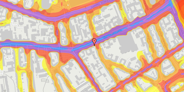 Trafikstøjkort på Vesterbrogade 39, kl. 1, 1620 København V