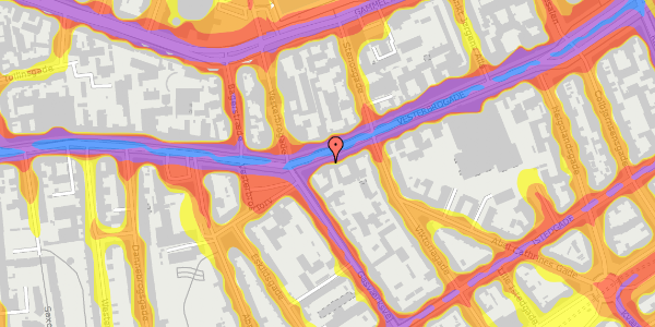 Trafikstøjkort på Vesterbrogade 41E, kl. , 1620 København V