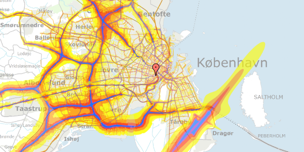 Trafikstøjkort på Vesterbrogade 60A, 2. , 1620 København V