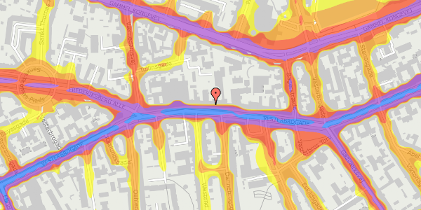 Trafikstøjkort på Vesterbrogade 68, st. th, 1620 København V