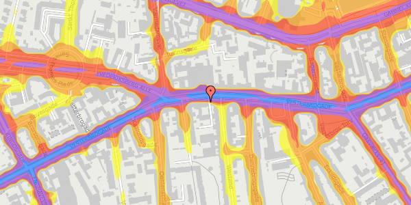 Trafikstøjkort på Vesterbrogade 69, kl. , 1620 København V