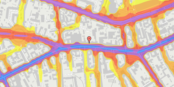 Trafikstøjkort på Vesterbrogade 70, st. th, 1620 København V