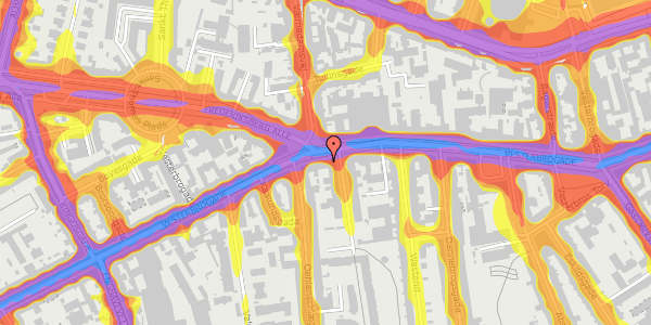 Trafikstøjkort på Vesterbrogade 73B, 4. tv, 1620 København V