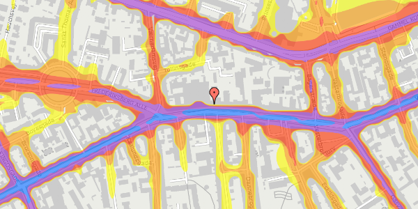 Trafikstøjkort på Vesterbrogade 74, 3. , 1620 København V