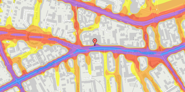 Trafikstøjkort på Vesterbrogade 76, 5. , 1620 København V