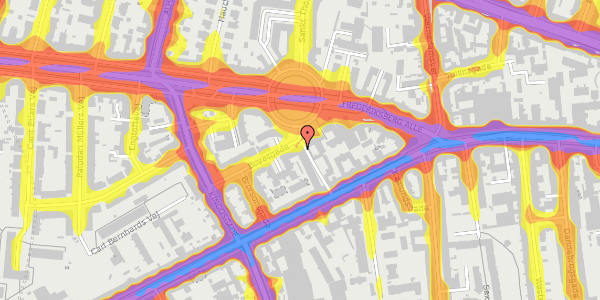 Trafikstøjkort på Vesterbrogade 98E, 1. th, 1620 København V