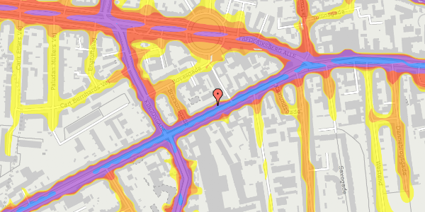 Trafikstøjkort på Vesterbrogade 100, 2. th, 1620 København V