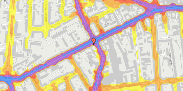 Trafikstøjkort på Vesterbrogade 105B, 1620 København V