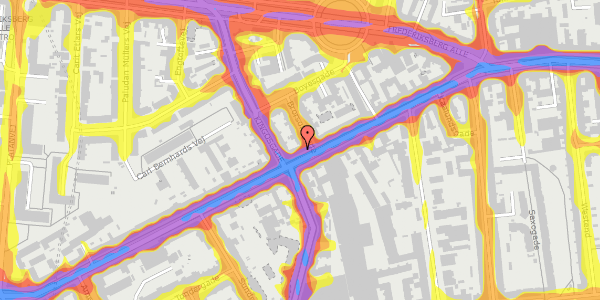 Trafikstøjkort på Vesterbrogade 106A, kl. 1, 1620 København V