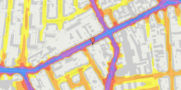 Trafikstøjkort på Vesterbrogade 111, 1. th, 1620 København V