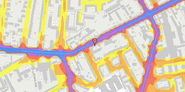 Trafikstøjkort på Vesterbrogade 127A, 1. th, 1620 København V