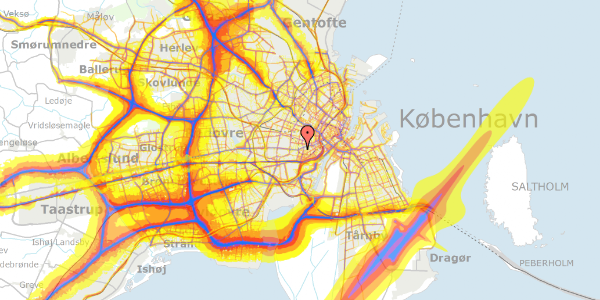 Trafikstøjkort på Vesterbrogade 127C, 4. th, 1620 København V