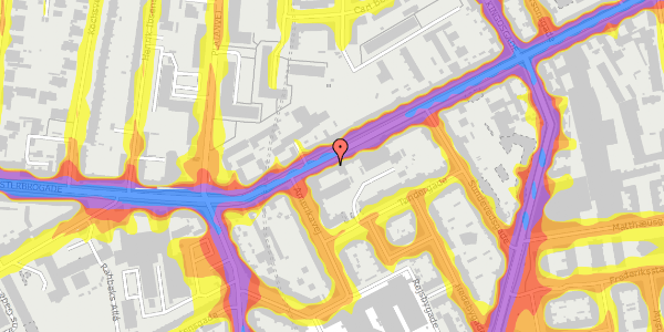 Trafikstøjkort på Vesterbrogade 127, 3. tv, 1620 København V