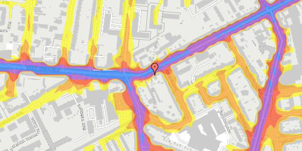 Trafikstøjkort på Vesterbrogade 135, st. th, 1620 København V